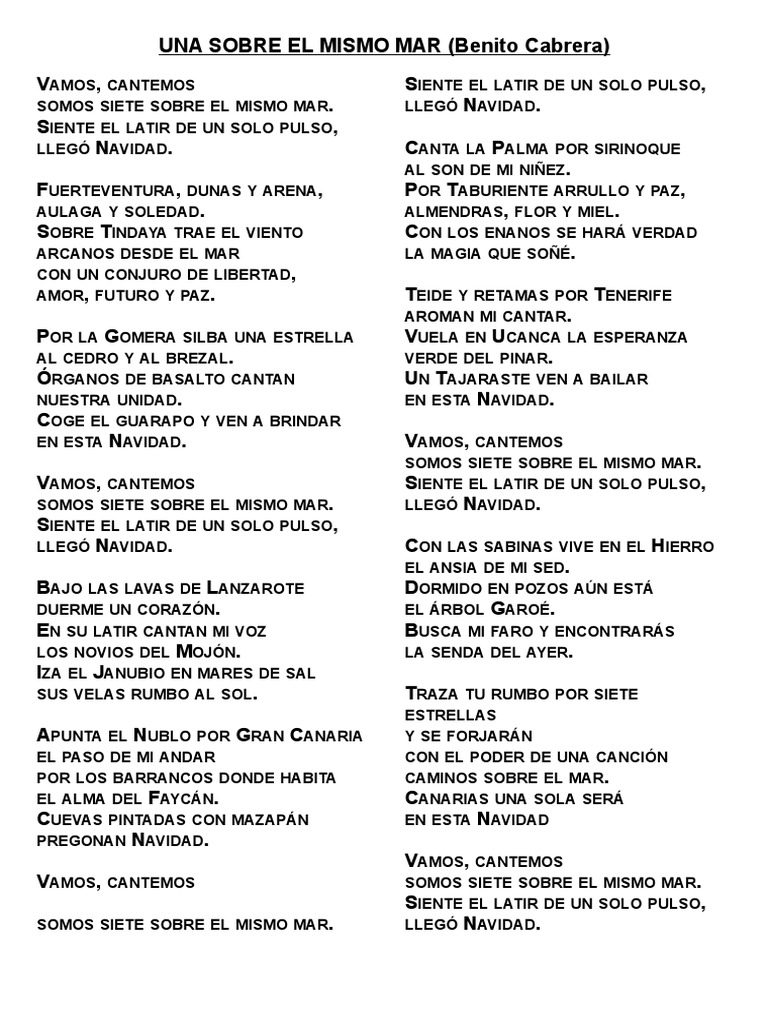 Vamos, Cantemos: Somos 7 sobre el Mar | PDF | Islas Canarias