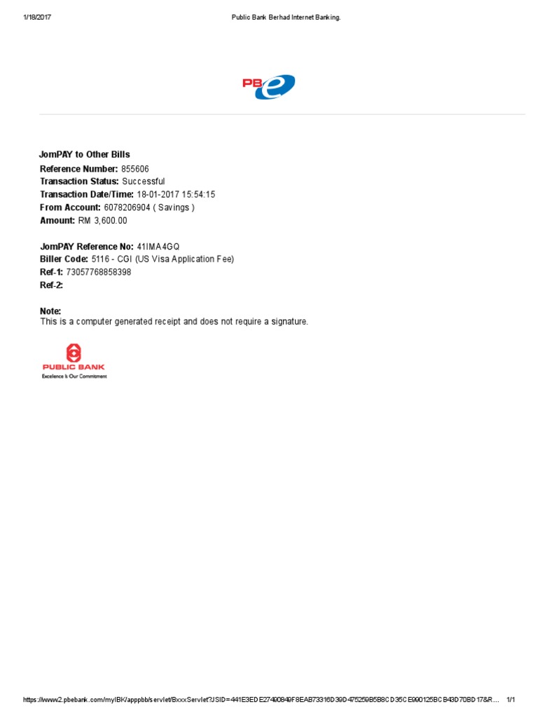 Public Bank Berhad Internet Banking - Visa  PDF