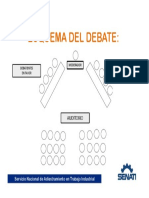 Esquema del debate: moderador vs debatientes