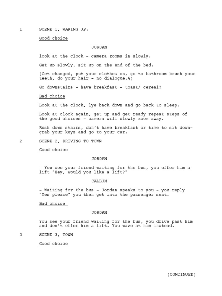 Script Choices | PDF | Leisure