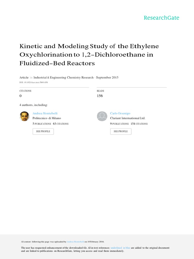 2015 - Kinetic and Modeling Study of The Ethylene | PDF | Chemical ...