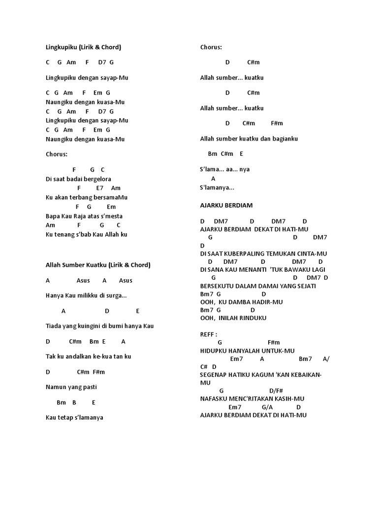 Chord Dan Lagu Ibadah Pemuda 9 April 2016 Docx