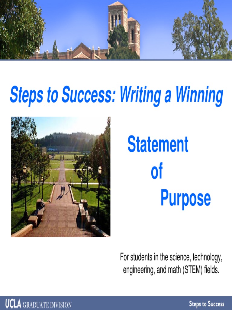 Steps To Success: Writing A Winning: Statement of Purpose | PDF