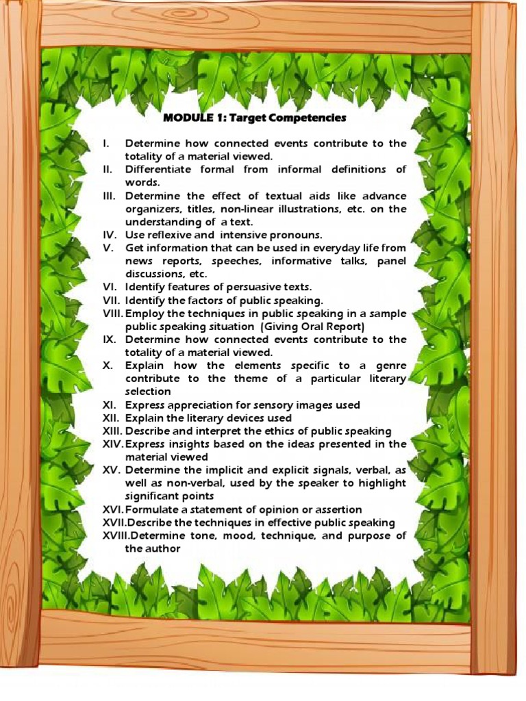 Target Competencies | PDF | Social Science | Language Arts & Discipline