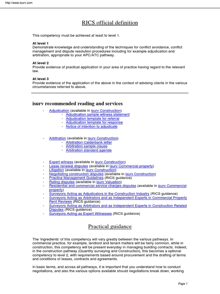 Conflict Avoidance Management and Dispute Resolution Procedures M006 ...