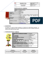 Ficha técnica de acetileno para soldadura y corte