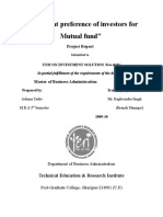 Investment Preference of Investors for Mutual Funds