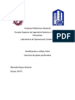 Destilacion Rectificacion A Reflujo Total Con Platos Perforados