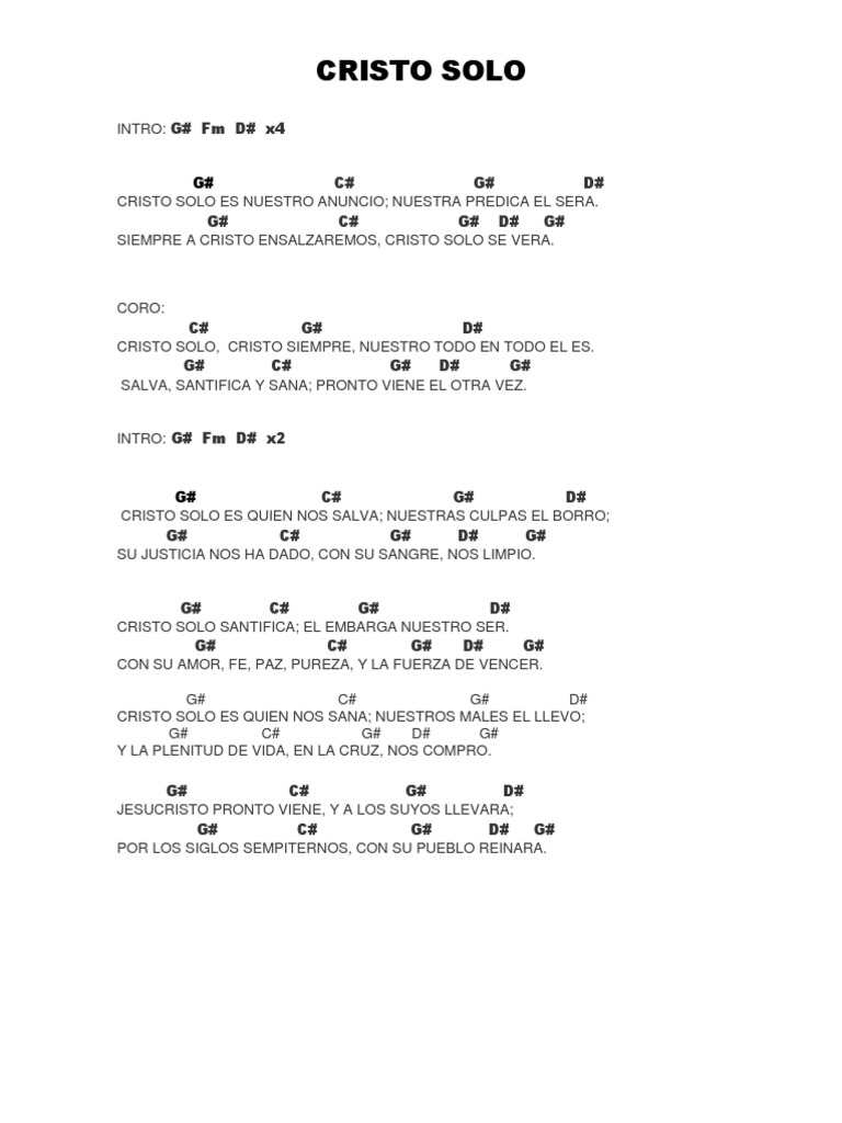 Cristo Solo Acordes Pdf