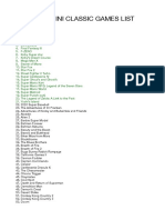 Snes Mini Games List PDF