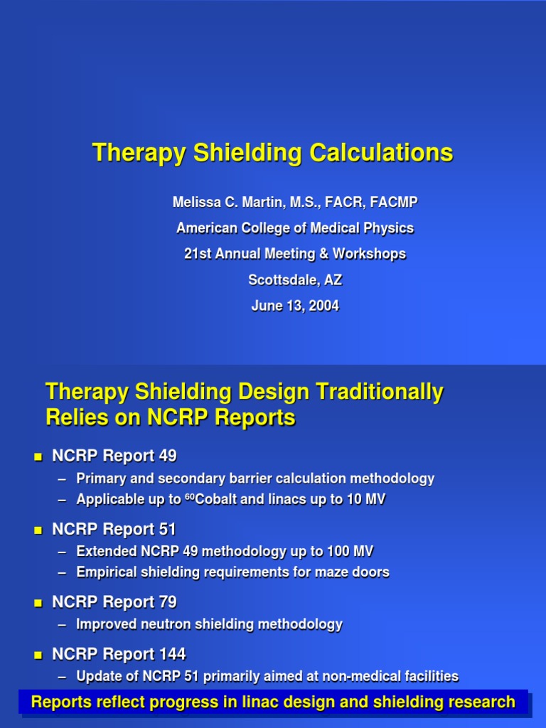 Shielding Calculation For LINAC PDF Radiation Therapy Radiation