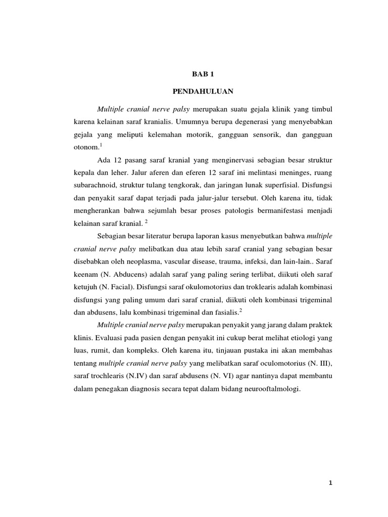 Pemahaman Multiple Cranial Nerve Palsy | PDF