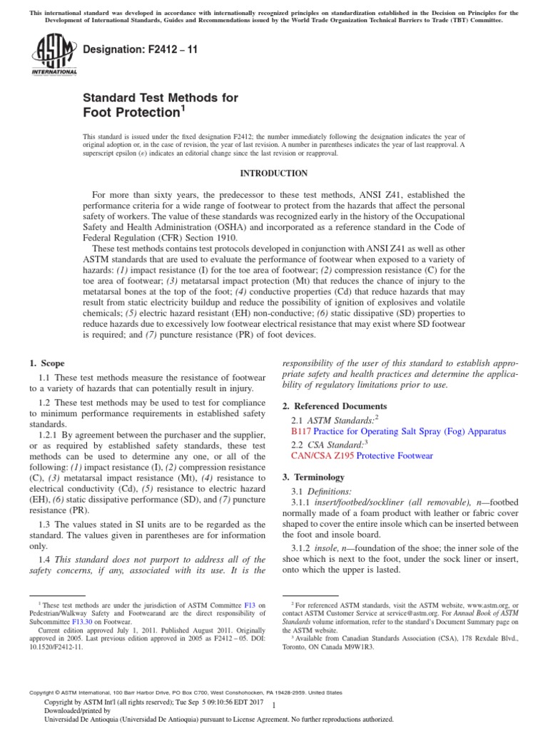 astm f2412 and f2413