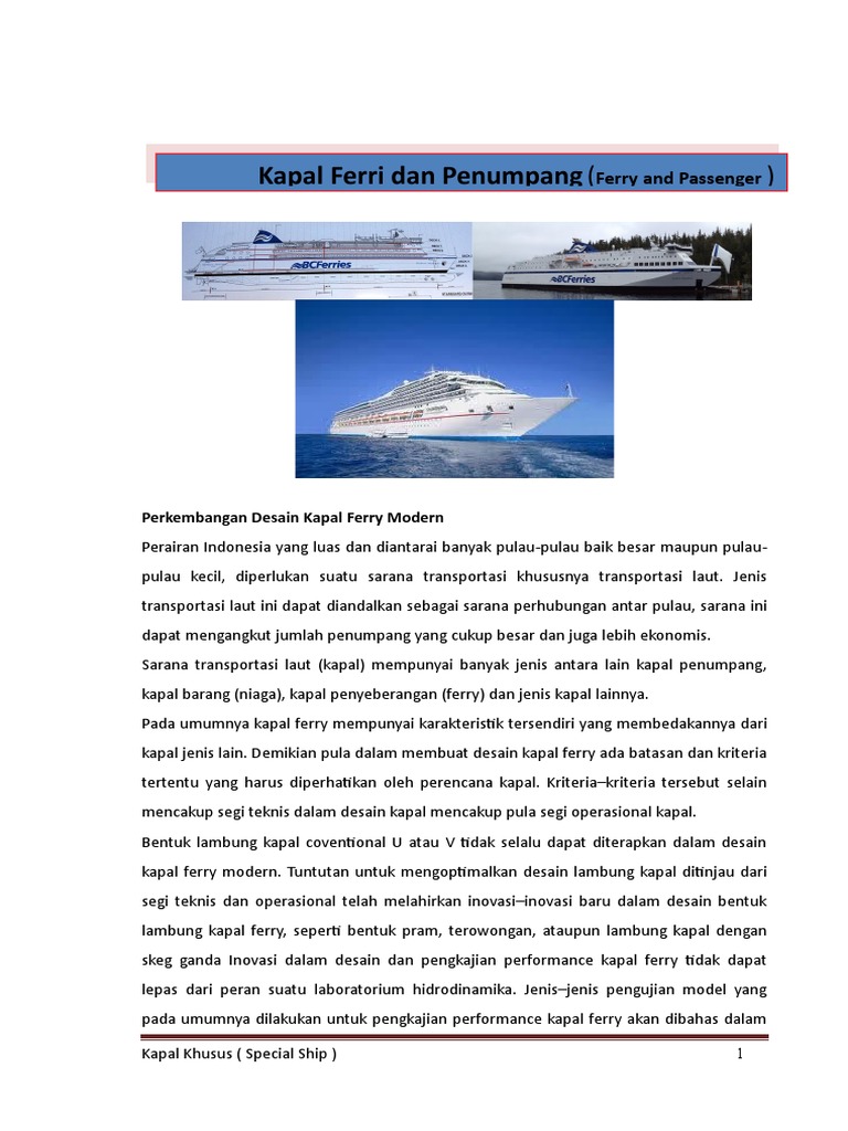 Desain Modern Kapal Ferry Indonesia | PDF | Bisnis | Sains & Matematika
