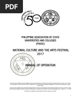 Attachment To Advisory No. 169 Manual of Operation For The 2017 National Culture and The Arts Festival