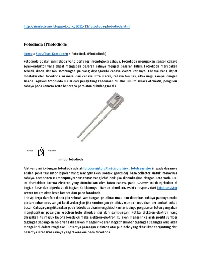 Fotodioda (Photodiode) 2 | PDF