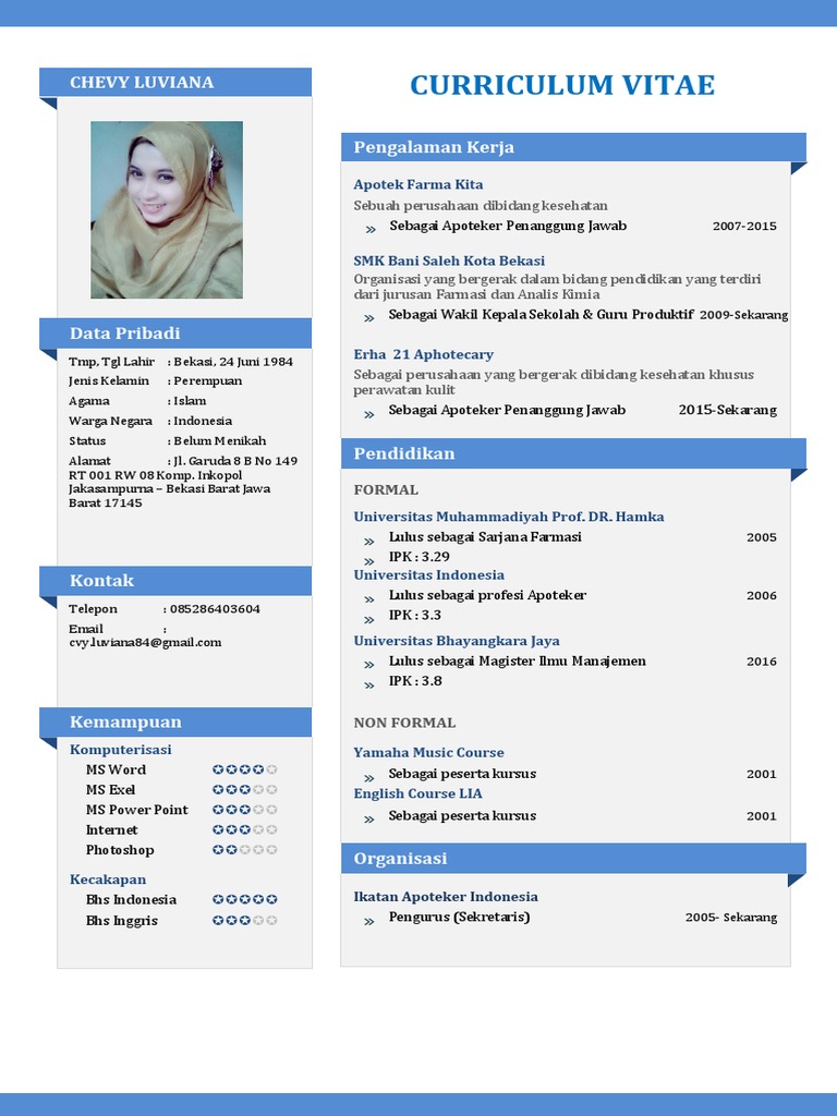 2 Contoh CV Curriculum Vitae Yang Baik Menarik Dan 2 Contoh CV Curriculum Vitae Yang Baik Menarik Dan
