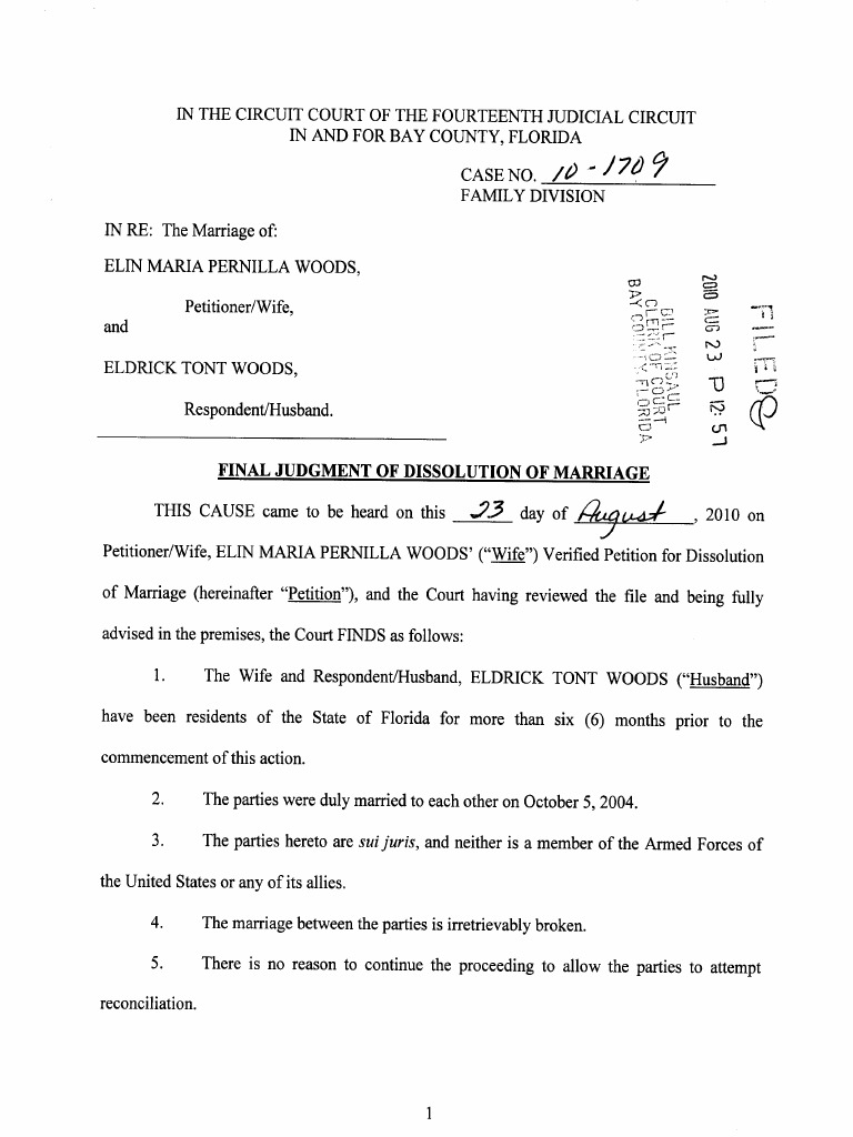 Tiger Woods Divorce Documents PDF Tiger Woods Marriage(02)