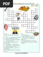 Crossword Puzzle Kids Healthy Words Food Safety