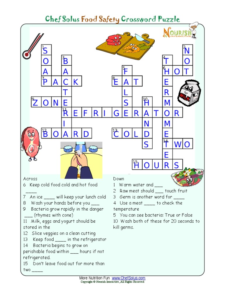 Crossword puzzle kids healthy words food safety ak | pdf | foods | nutrition