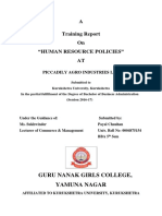 A Training Report On "Human Resource Policies" AT: Guru Nanak Girls College, Yamuna Nagar