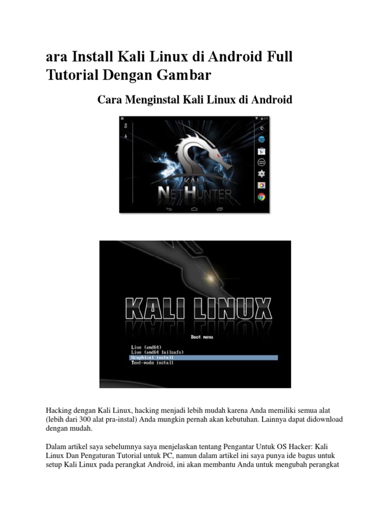 Cara Install Kali Linux Di Android Full Tutorial Dengan Gambar | PDF ...