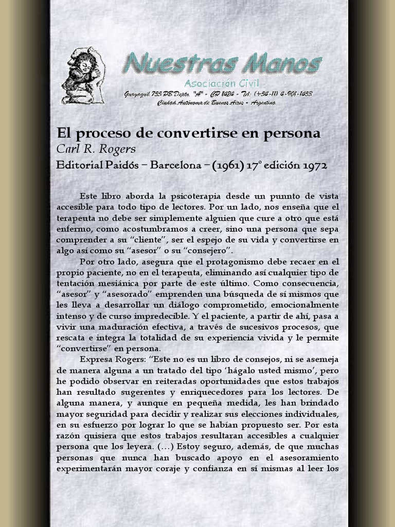 El Proceso de Convertirse en Persona Carl Rogers PDF