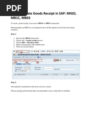 How To Create Goods Receipt In Sap Receipt Information Technology Management