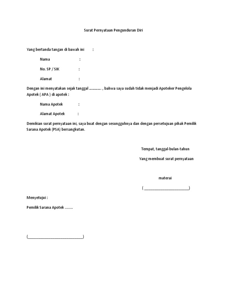 Contoh Surat Pengunduran Diri Apoteker Pengelola Apotek Berbagi Contoh Surat Contoh Surat Dari Orang Tua Kepada Anaknya.