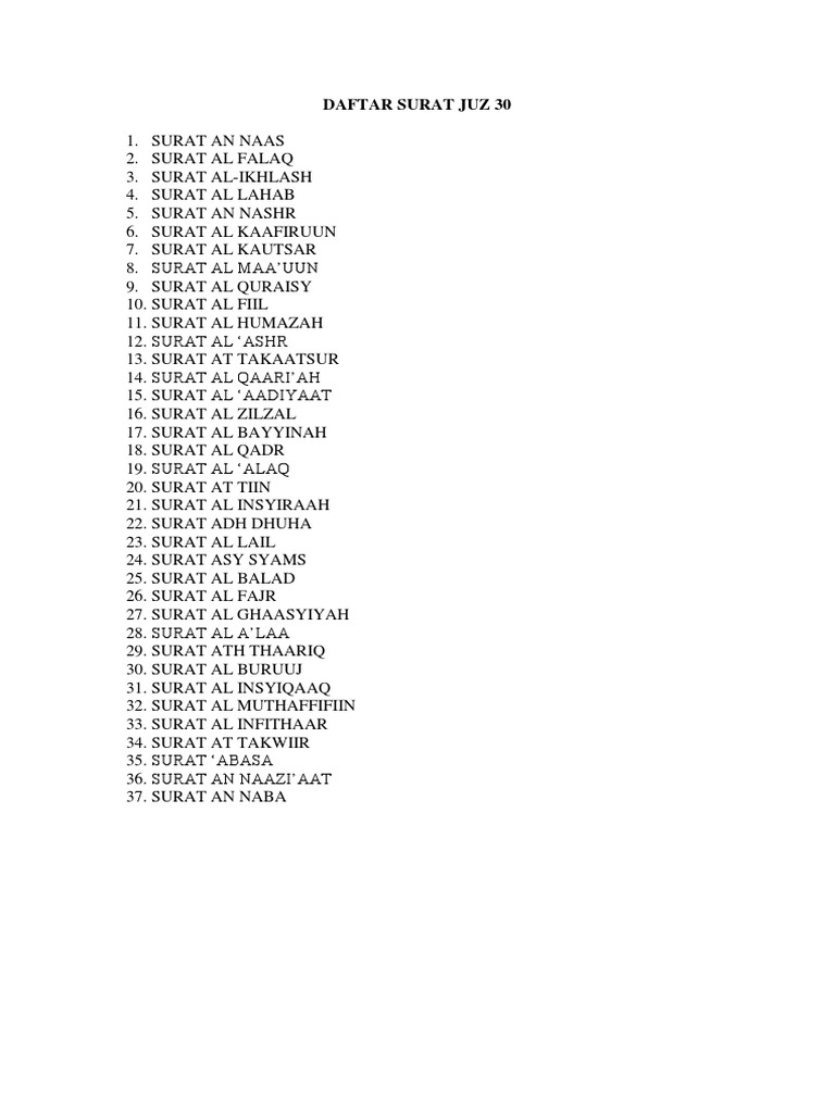 Download 61+ Contoh Surat Surat Juz 30 Gratis Terbaru
