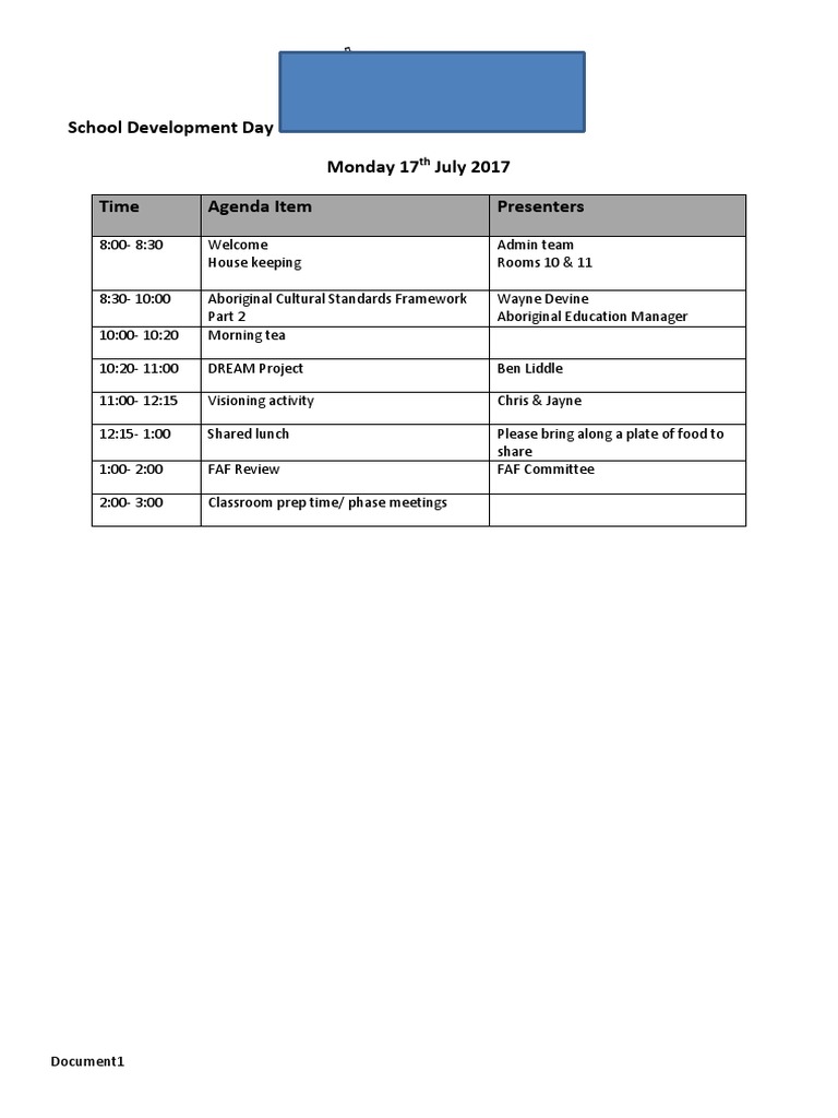 School Development Days Agenda 17 Jul 17 PDF