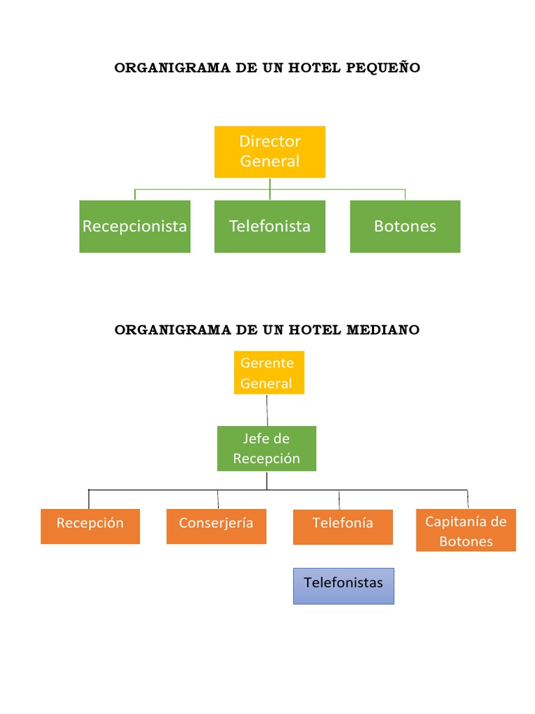 Organigrama de Un Hotel Pequeño | Servicio de limpieza | Hotel y ...