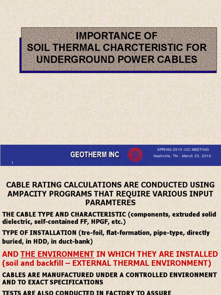 Soil Thermal Resistivity for Cable Sizing | PDF | Electrical ...