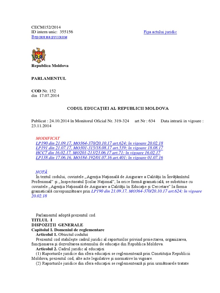 Codul Educatiei