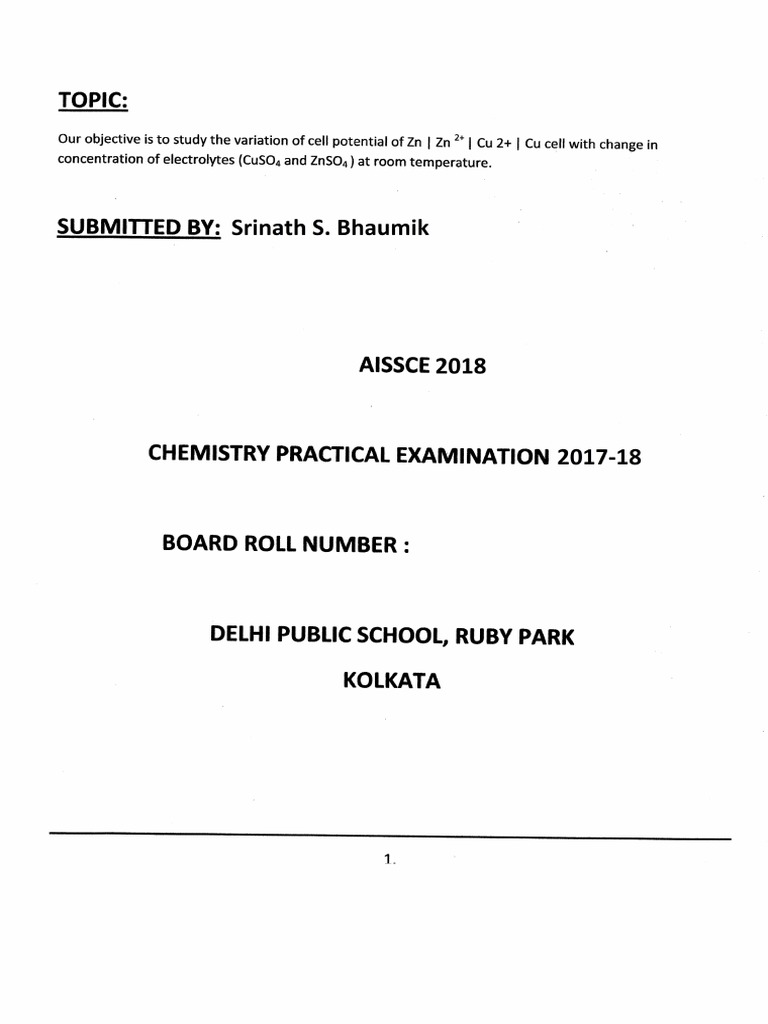 Chemistry Investigatory Project Cbse Class 12 Aissce 2018 | PDF ...