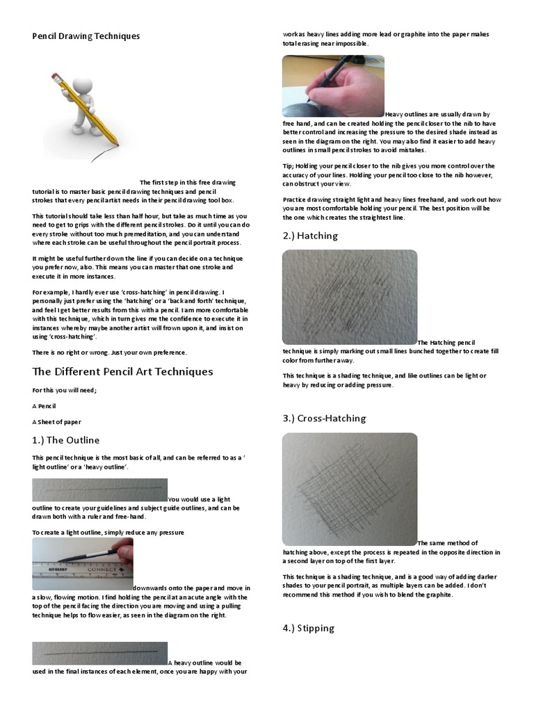 Pencil Drawing Techniques PDF Drawing Pencil