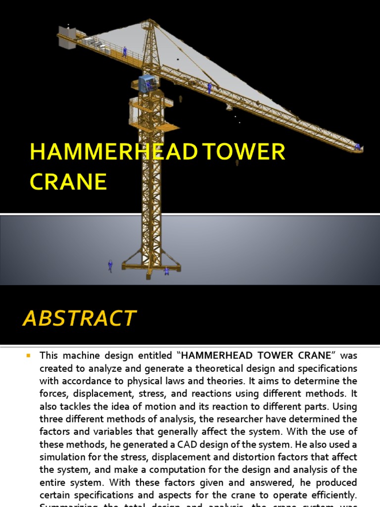 Hammerhead Tower Crane Crane Machine Mechanics