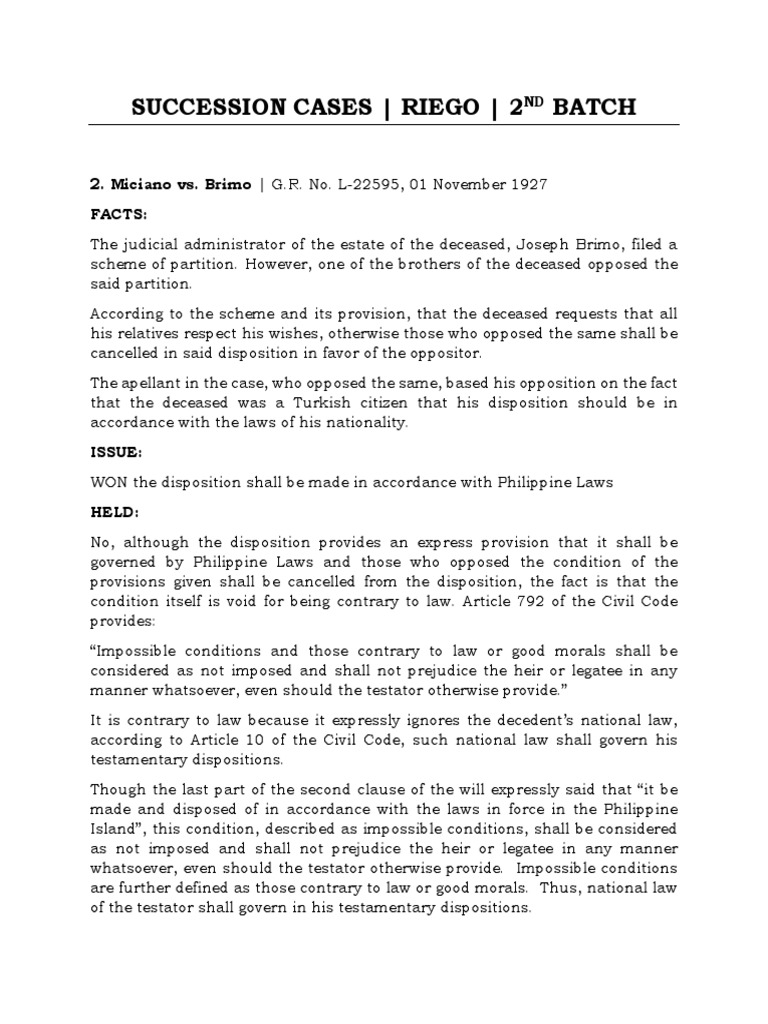 Succession Cases PDF Will And Testament Probate