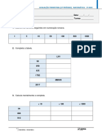 Avaliação trimestral matemática 3o ano