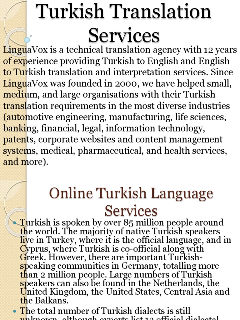 Turkish Translation Services Translations Turkey
