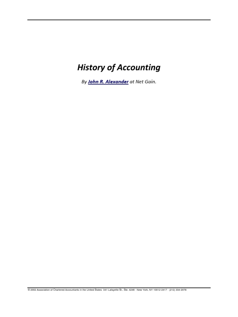 History of Accounting | PDF | Debits And Credits | Accounting