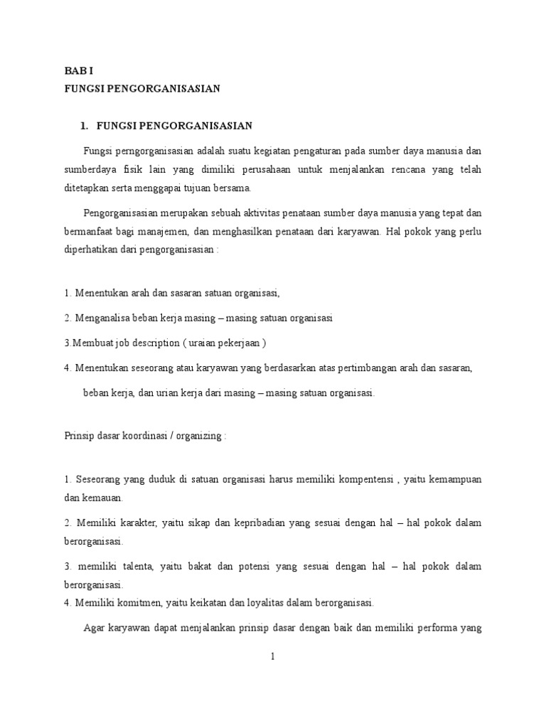 Fungsi Pengorganisasian