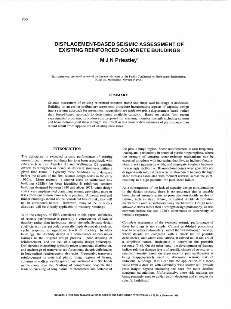 Displacement - Based Seismic Assesment of Existing Reinforced Concrete ...