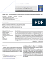 Construction materials study alkali-silica reaction with rice husk ash