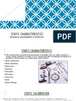 Static Characteristics: Mechanical Measurements & Metrology