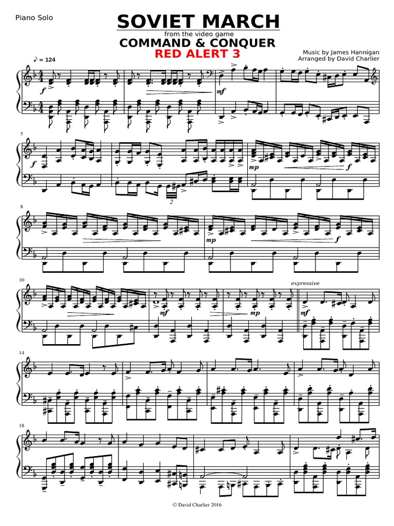 Command Conquer Red Alert 3 - Soviet March Piano Solo | PDF | Leisure ...