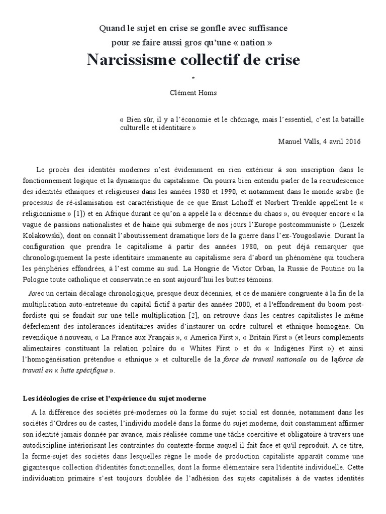 Sujet Dissertation Crise Personnelle Crise Familiale