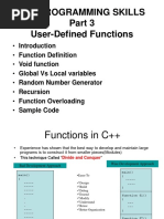 C++ Programming Skills User-Defined Functions