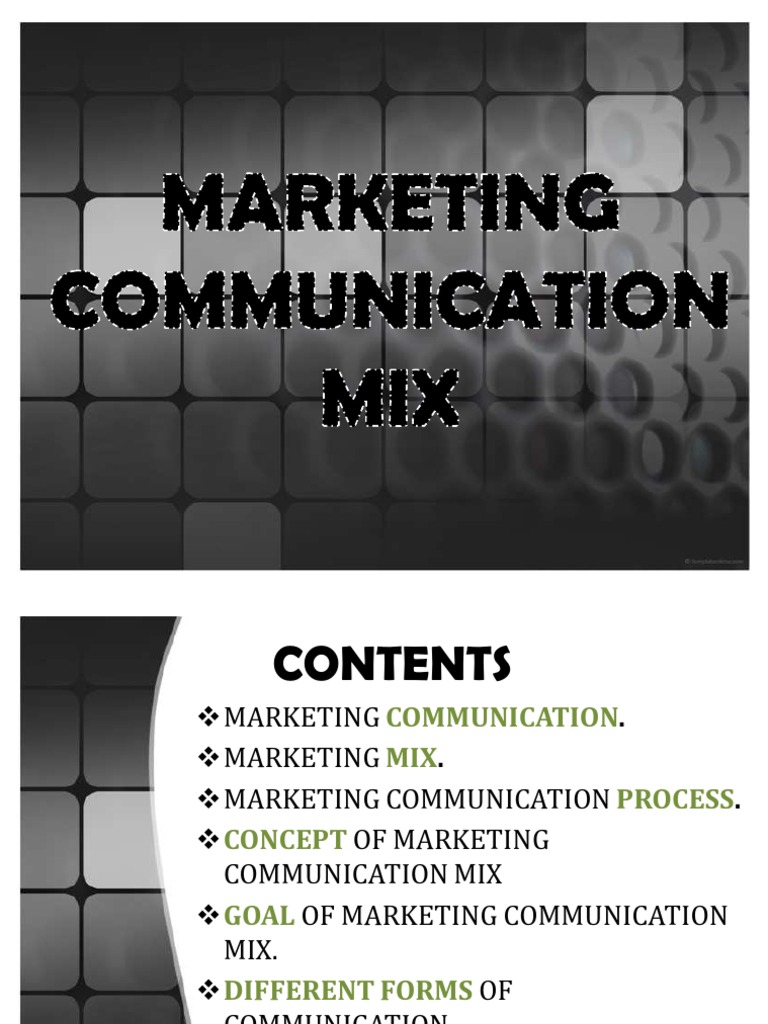 Marketing Communication Mix Overview | PDF | Sales | Marketing