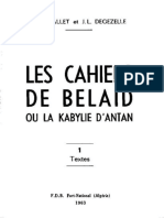 Les Cahiers de Belaid Ou La Kabylie D-Antan - Belaid Ait Ali PDF